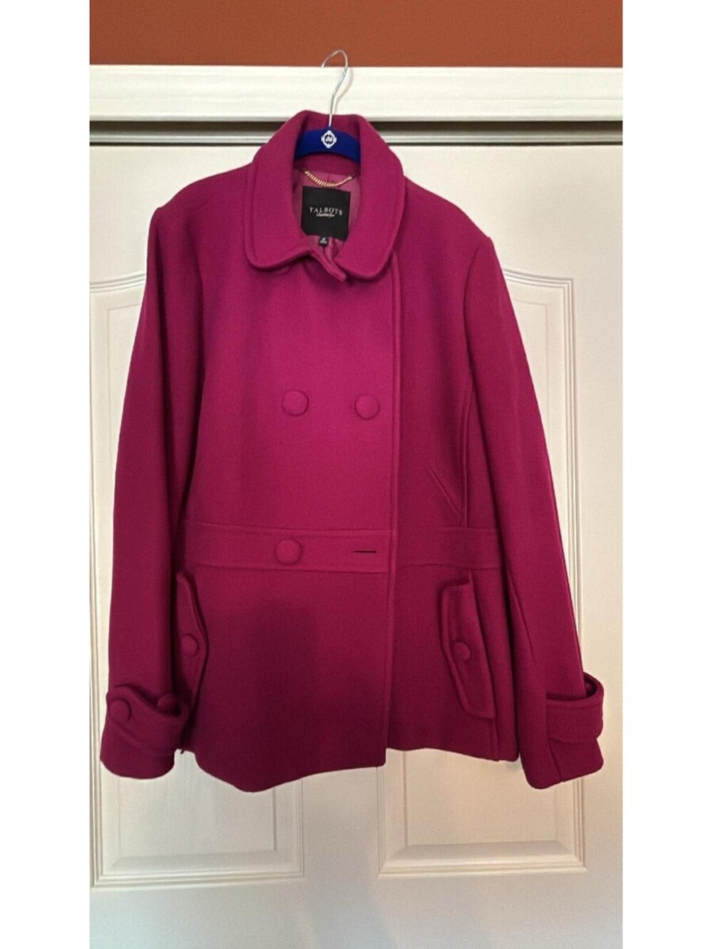 Talbots Long Jacket Raspberry Sz 18 NWOT
